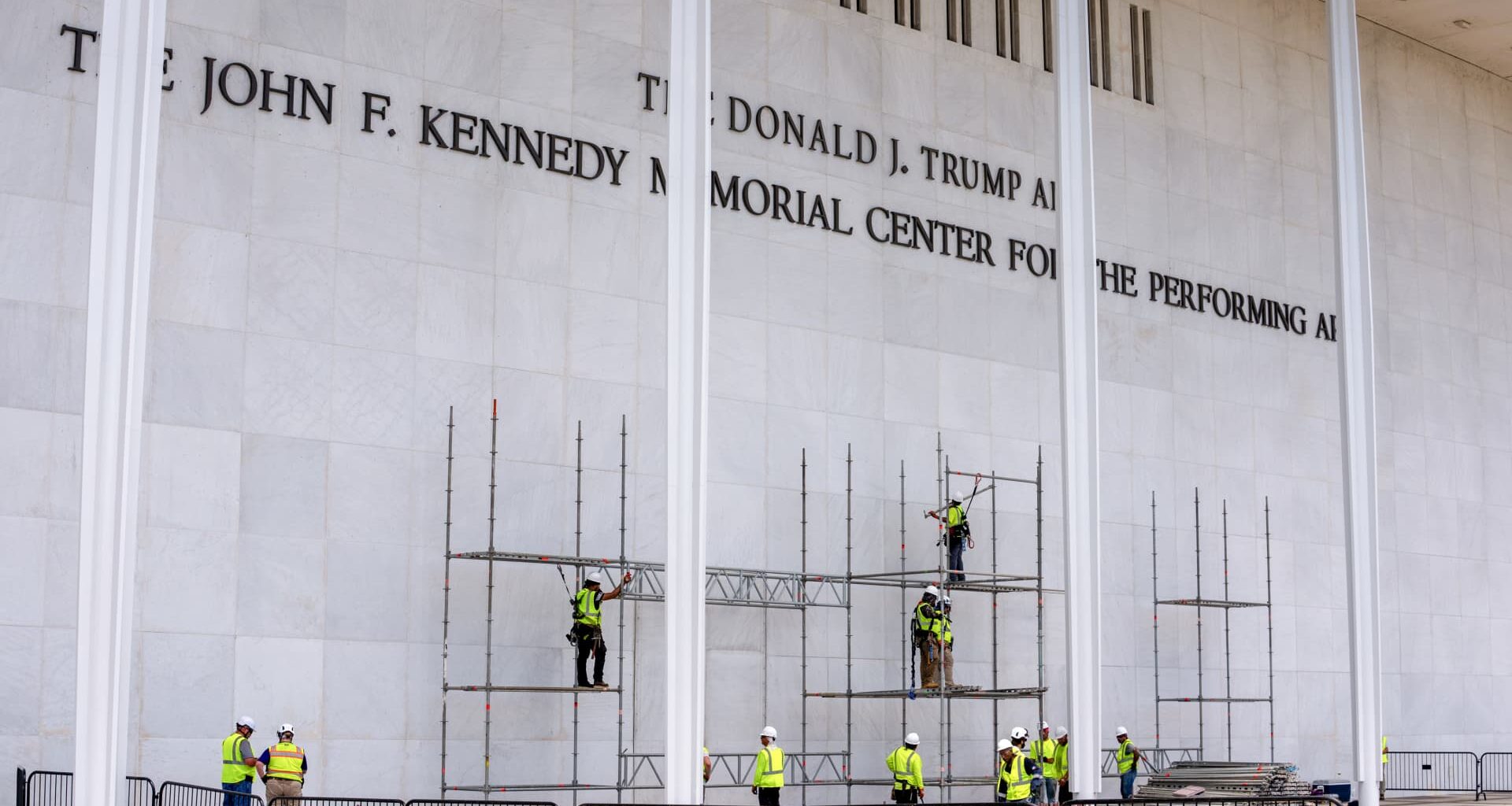 Trump name still must come down from Kennedy Center, judge says