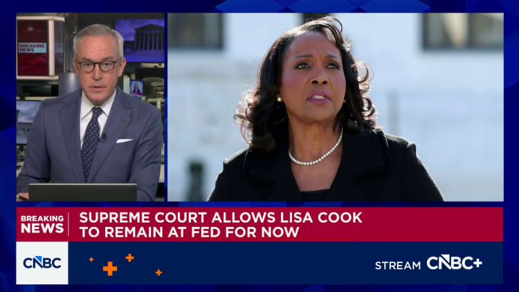 Supreme Court allows Lisa Cook to remain at the Fed for now