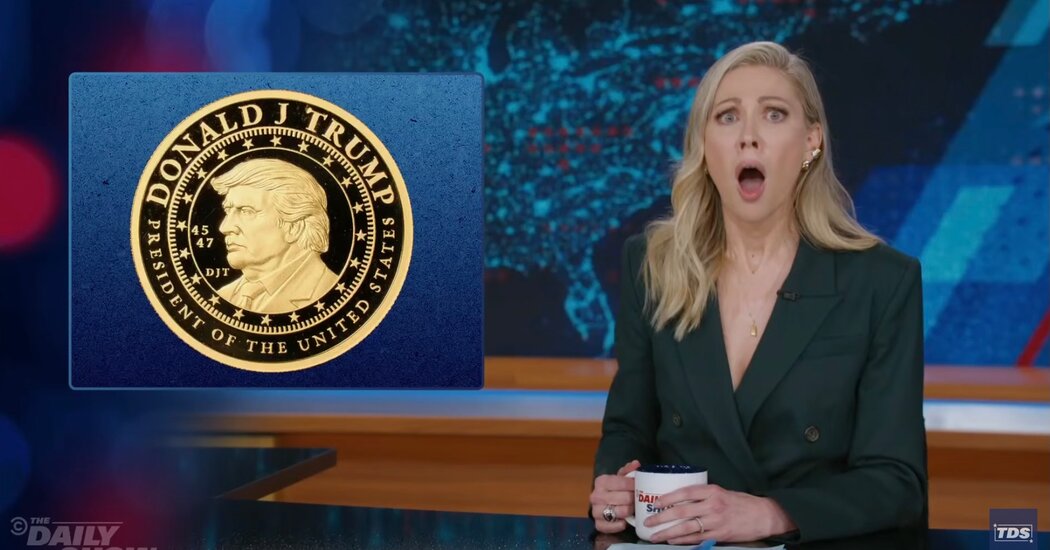 Desi Lydic Does a Spit Take at the Price of Trump’s Gold Coin