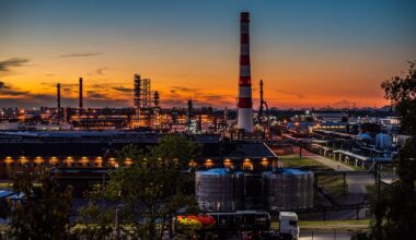 An oil refinery in Moscow.