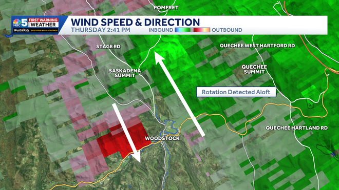 Woodstock Rotation Rotation detected aloft over Woodstock, Vermont.