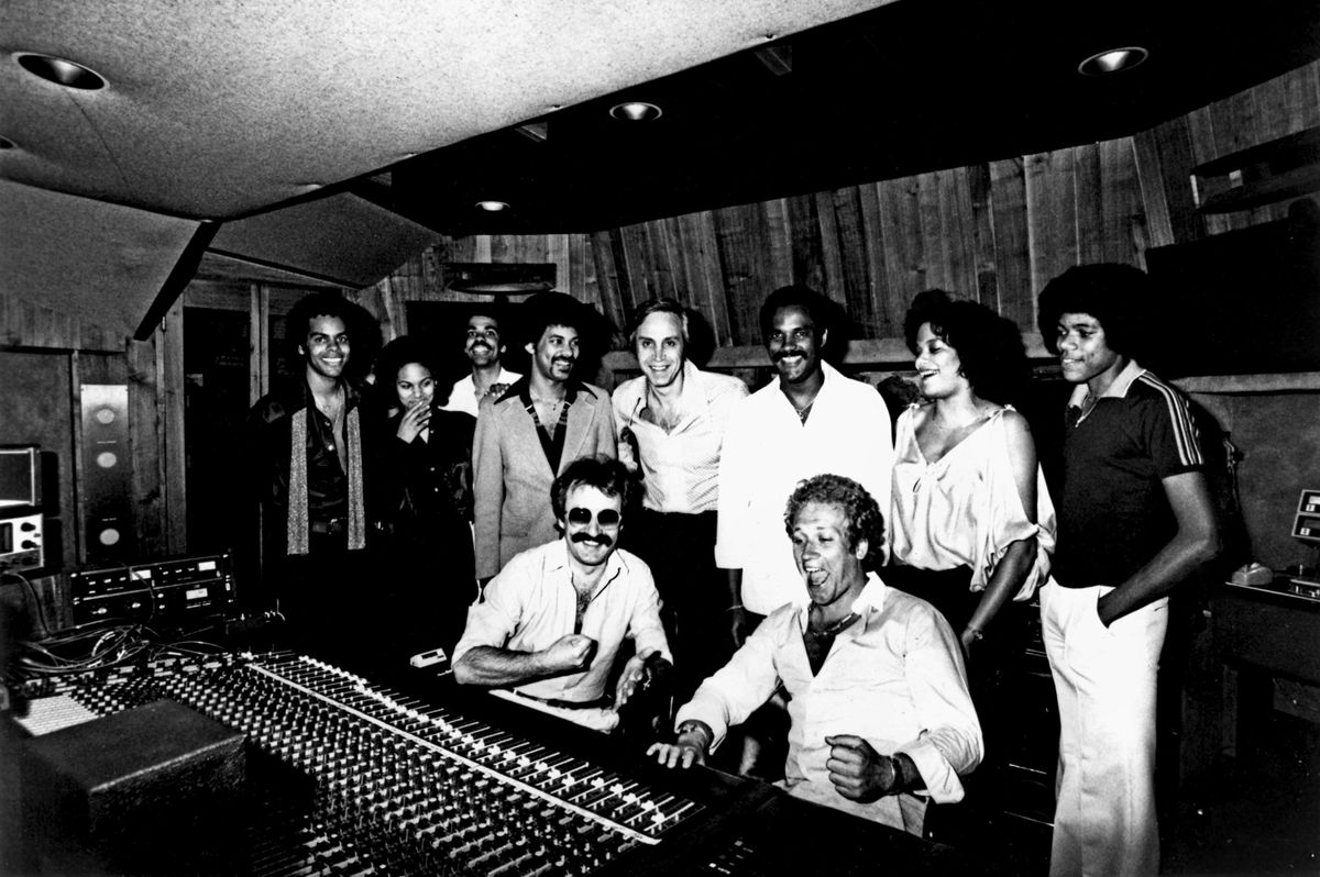 The Sylvers at a recording studio in 1979