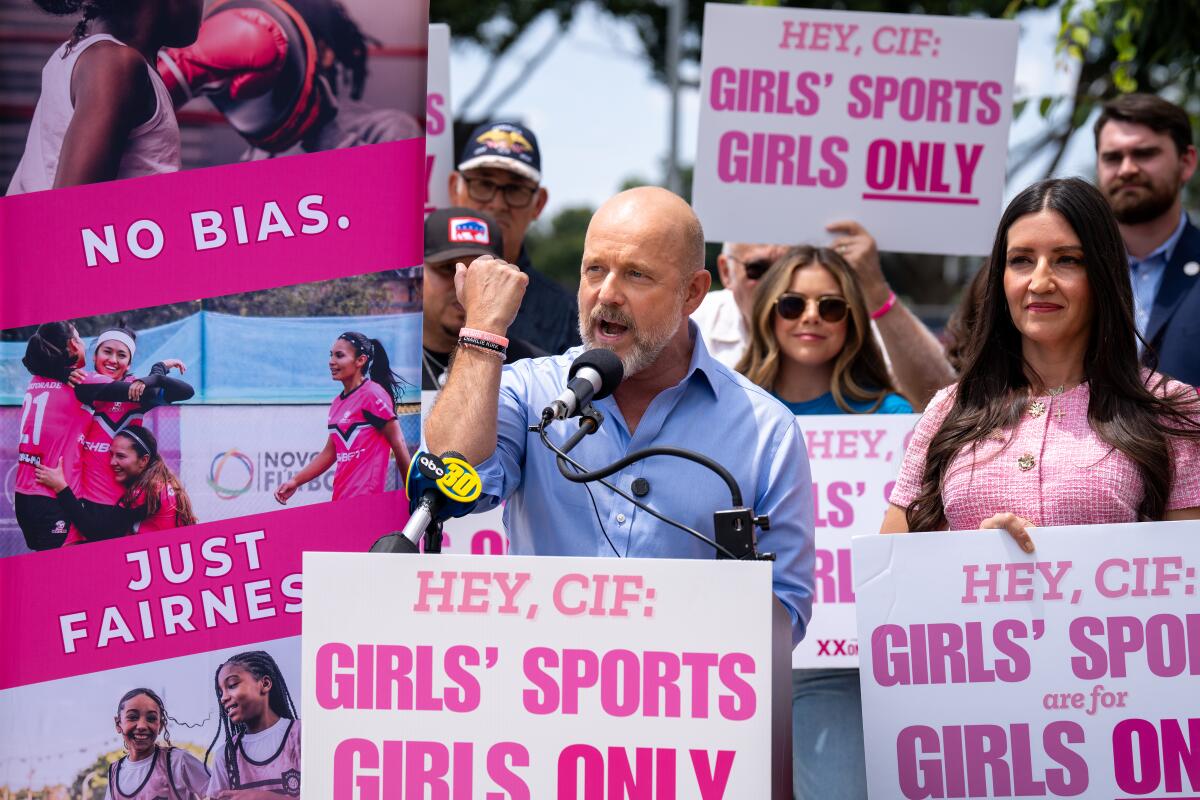 Republican candidate Steve Hilton speaking at a news conference