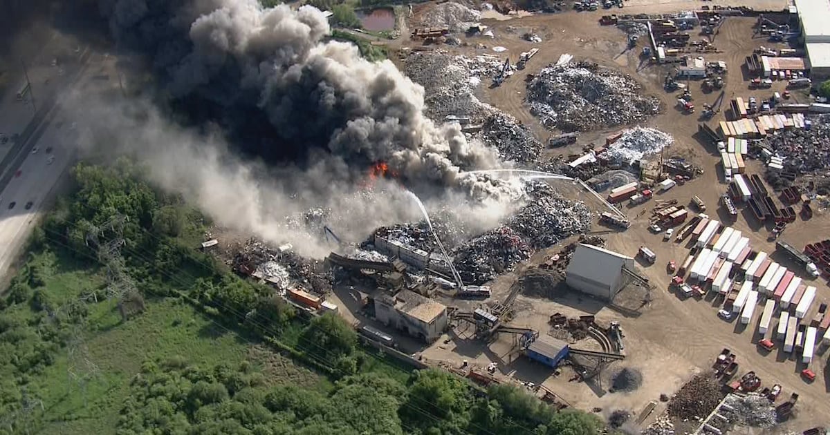Brampton scrap metal yard on fire