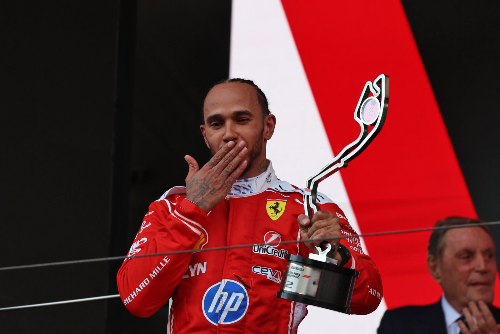 Hamilton blows Kardashian a kiss after taking second place