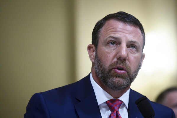 Homeland Security Secretary Markwayne Mullin testifies before the House Committee on Homeland Security during a hearing on the Fiscal 2027 budget request for the Department of Homeland Security, in Washington, Wednesday, June 3, 2026. (AP Photo/Cliff Owen)