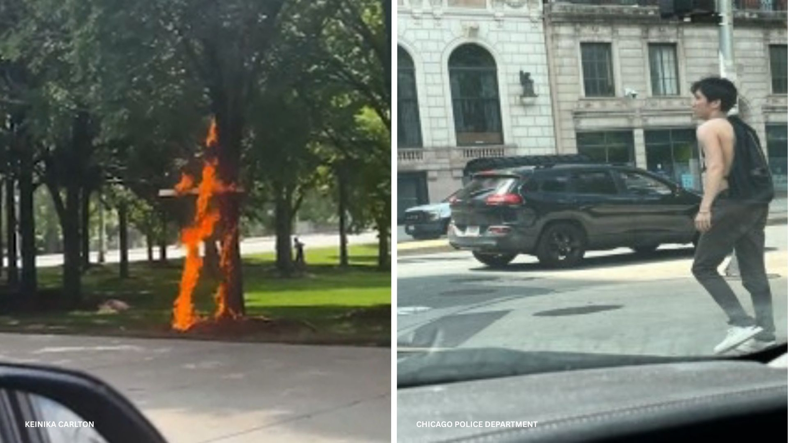Chicago police release photo of 'person of interest' after video shows burning cross in Grant Park in Loop