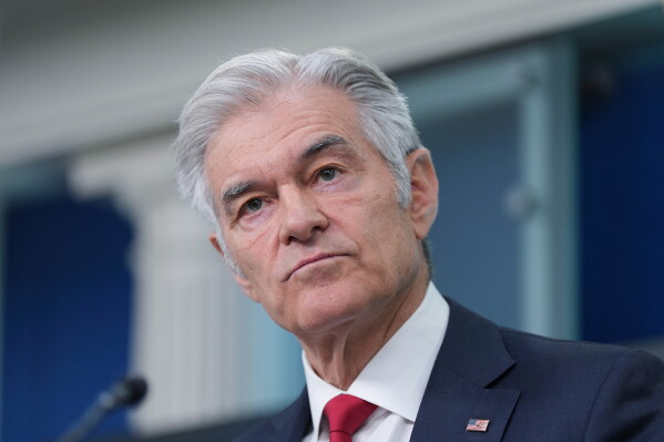 Centers for Medicare & Medicaid Services administrator Dr. Mehmet Oz speaks with reporters on June 2, 2026. (AP Photo/Alex Brandon)