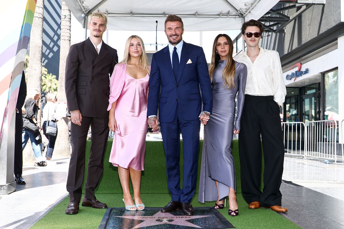 Romeo Beckham, Harper Beckham, David Beckham, Victoria Beckham and Cruz Beckham