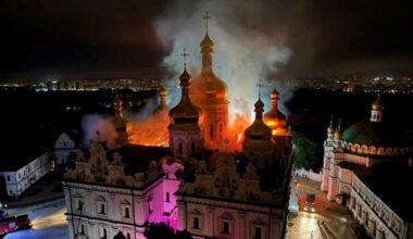 Ukraine’s historic Kyiv Pechersk Lavra monastery set on fire following major Russian attack