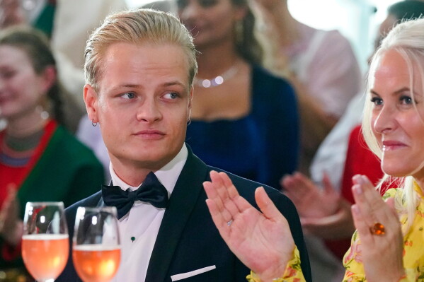 Norway's Marius Borg Hoiby and Crown Princess Mette-Marit in Oslo, June 16, 2022. (Lise Aserud/NTB Scanpix via AP, File)