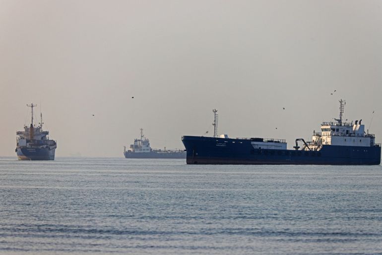 Ships at sea.