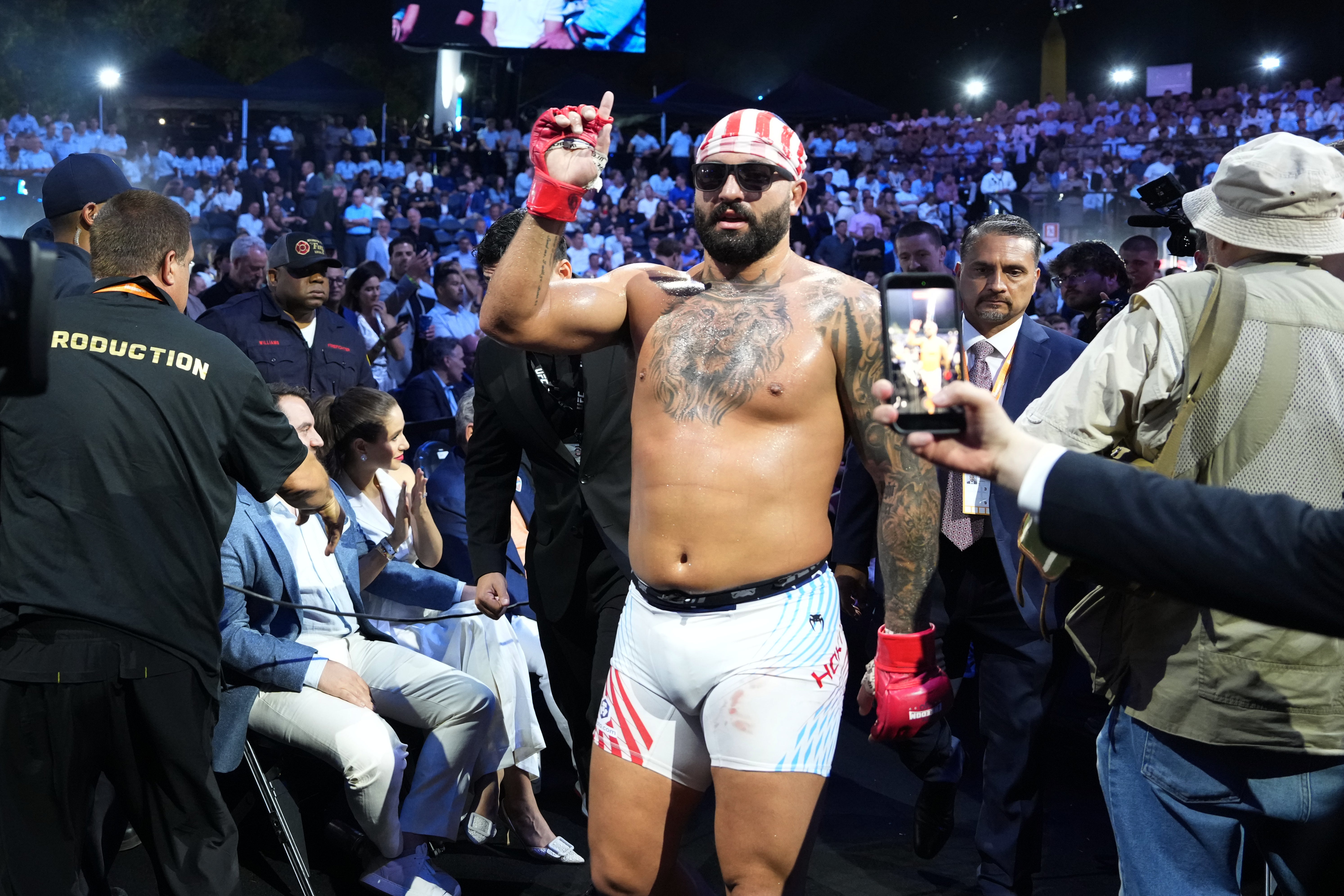 Hokit, 28, made the disparaging comment about former First Lady Michelle Obama after winning his cage fight Sunday