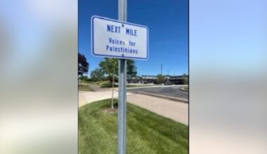 'Voices for Palestinians' Adopt A Road near Temple Israel leads to sign takedown