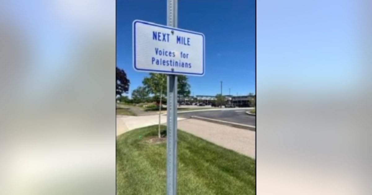 'Voices for Palestinians' Adopt A Road near Temple Israel leads to sign takedown