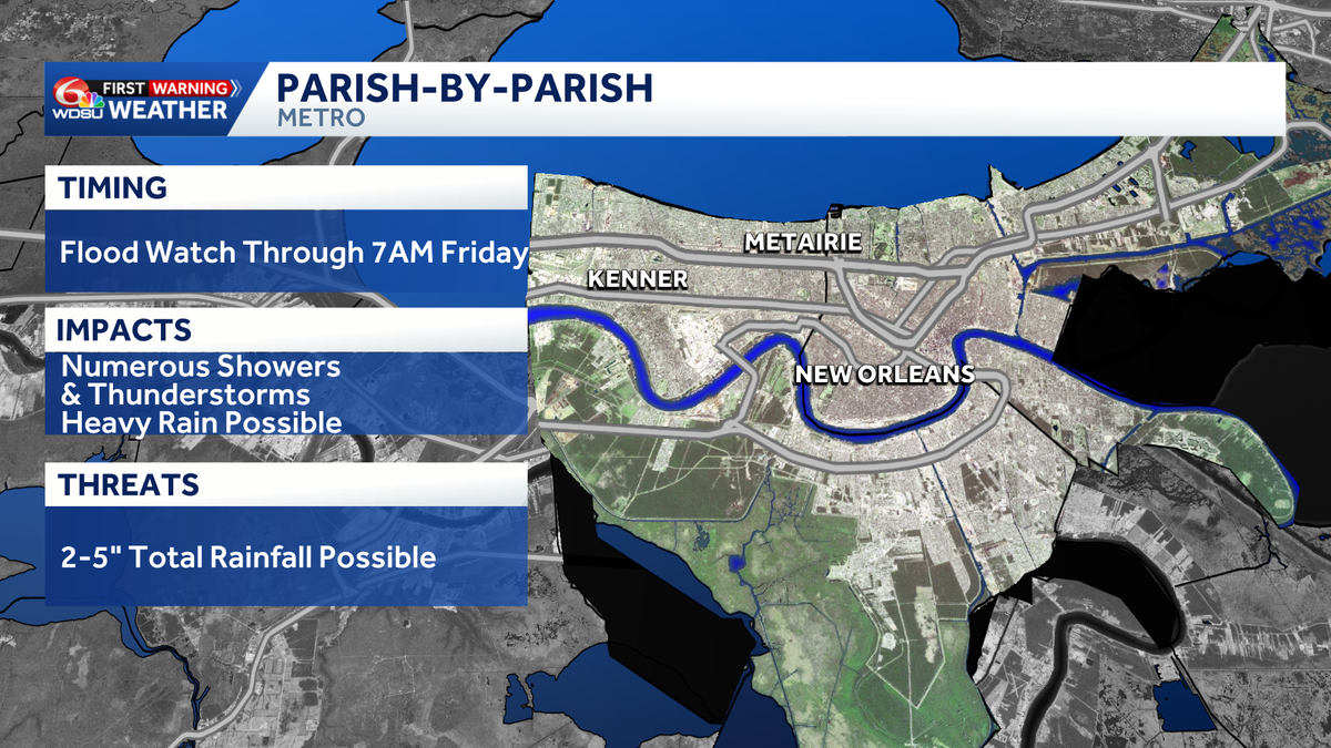 Louisiana Invest 90-L: Parish by parish flood threat forecast
