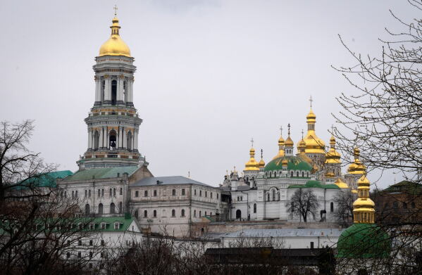 The Monastery of the Caves, also known as Kyiv-Pechersk Lavra, one of the holiest sites of Eastern Orthodox Christians, in Kyiv, Ukraine, March 23, 2023. (AP Photo/Efrem Lukatsky, File)