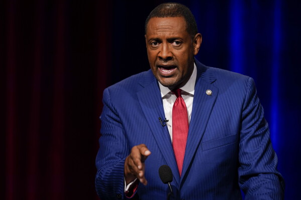 Vernon Jones participates in Georgia's 10th Congressional District republican primary election runoff debates on Monday, June 6, 2022, in Atlanta. (AP Photo/Brynn Anderson)
