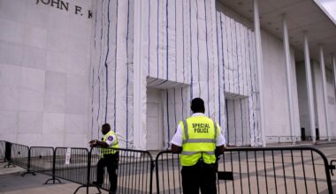 ‘A Literal Coverup’: Kennedy Center Keeps Up Tarp Covering Where Trump’s Name Was Removed