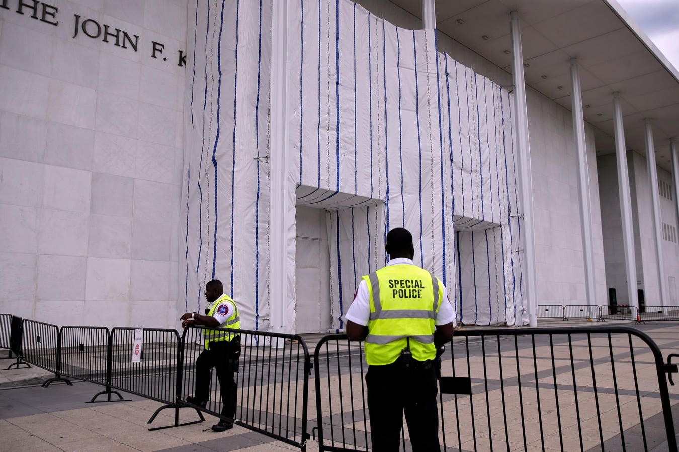 ‘A Literal Coverup’: Kennedy Center Keeps Up Tarp Covering Where Trump’s Name Was Removed
