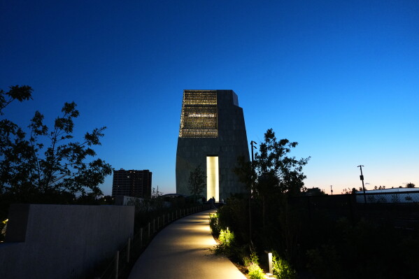 The Obama Presidential Center is seen ahead of the dedication ceremony Thursday, June 18, 2026, in Chicago. (AP Photo/Alex Brandon)