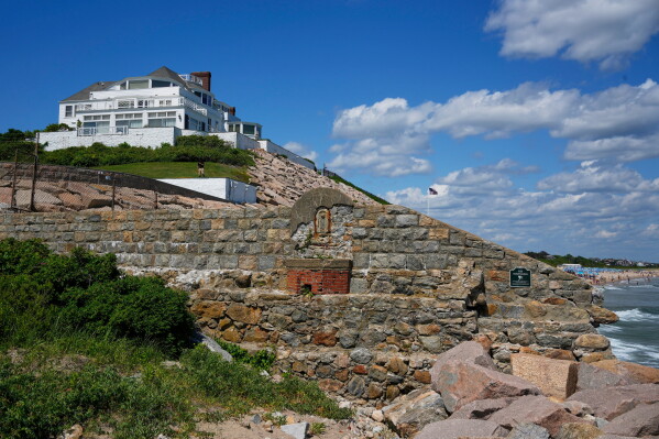 Taylor Swift's "Holiday House" sits atop a bluff overlooking Block Island Sound, Saturday, June 20, 2026, in Westerly, R.I. (AP Photo/Robert F. Bukaty)