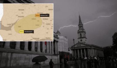 Met Office issues urgent thunderstorm warning as 'frequent spell of lightning' set to strike
