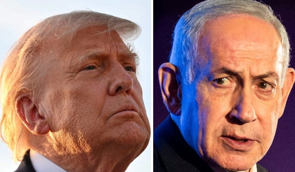 U.S. President Donald Trump, left, and Israeli Prime Minister Benjamin Netanyahu.