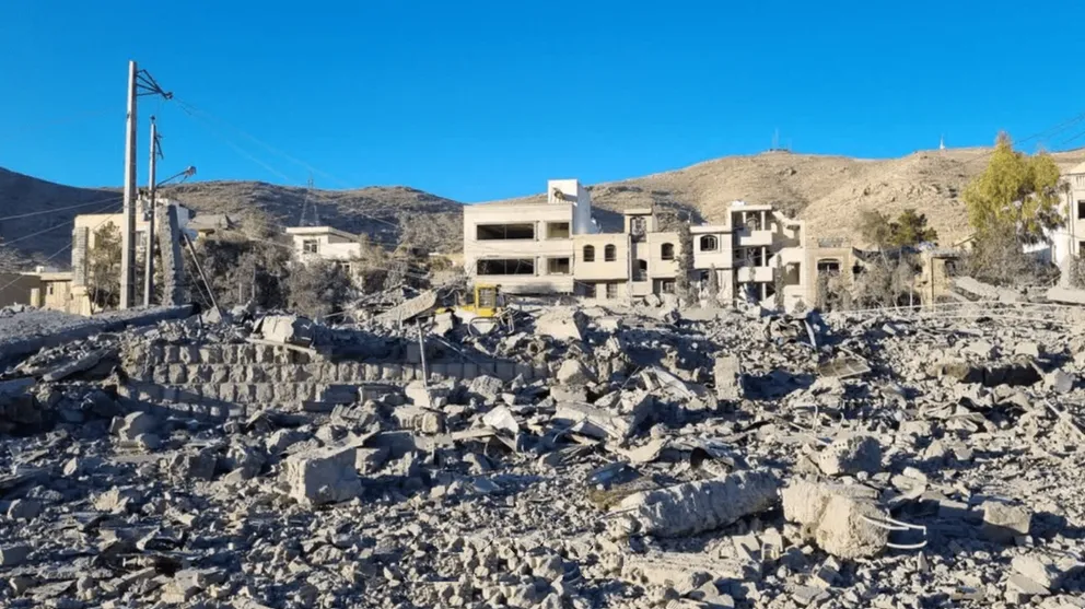 Aftermath of the March 2026 strike on the Zibashahr complex in Shiraz