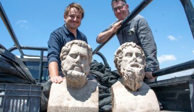 1,700-year-old marble statues discovered in Israel during excavation