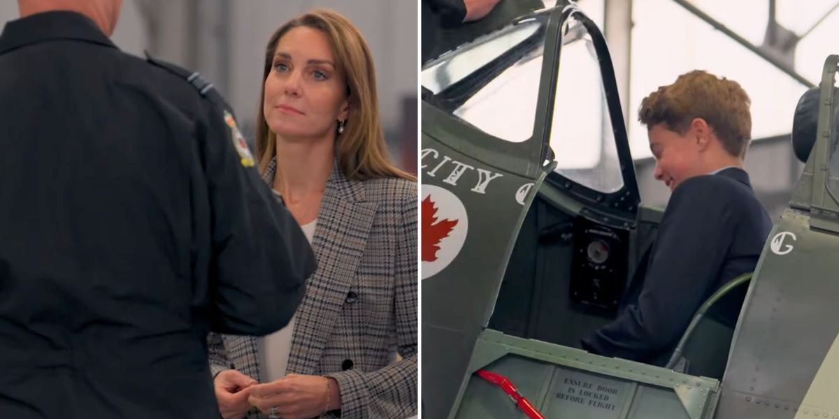 Kensington Palace releases unseen footage of Catherine and George at RAF base to mark Armed Forces Day