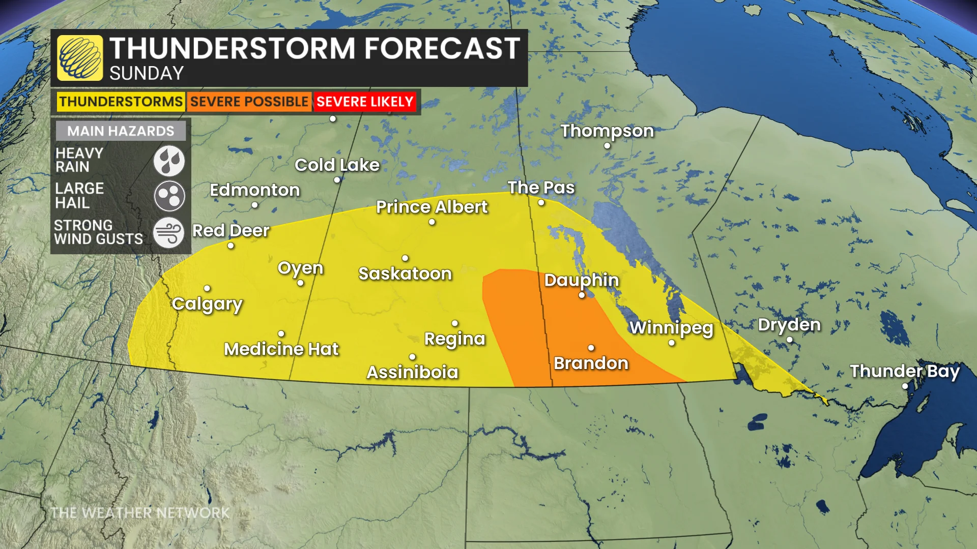 Prairies storm risk Sunday