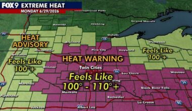 Minnesota weather: Extreme heat warning with heat index of 100-110 degrees Monday