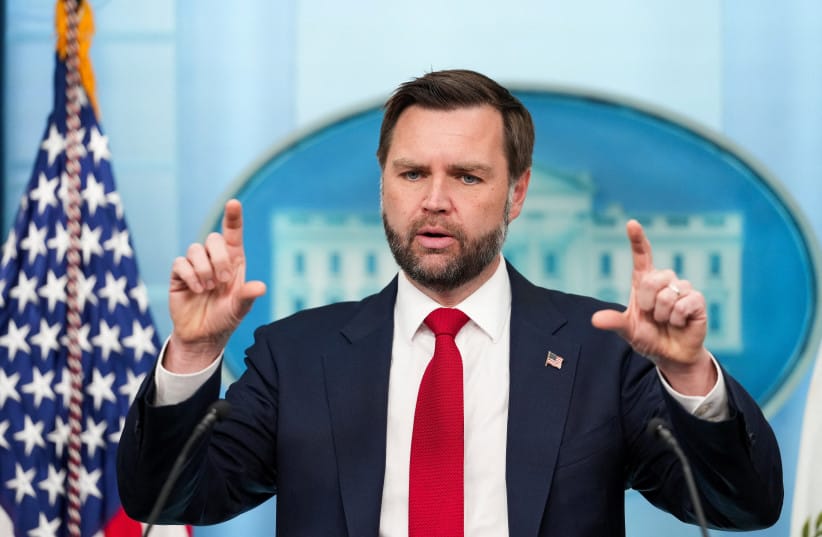 US Vice President JD Vance speaks during a press briefing at the White House in Washington, DC, US, June 18, 2026