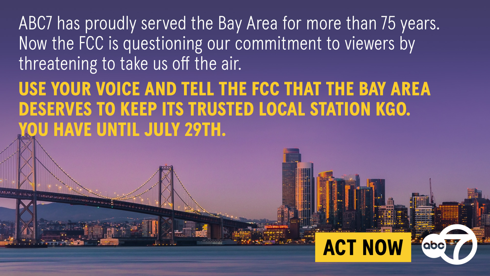 Tell the FCC to Keep KGO-TV on the Air!