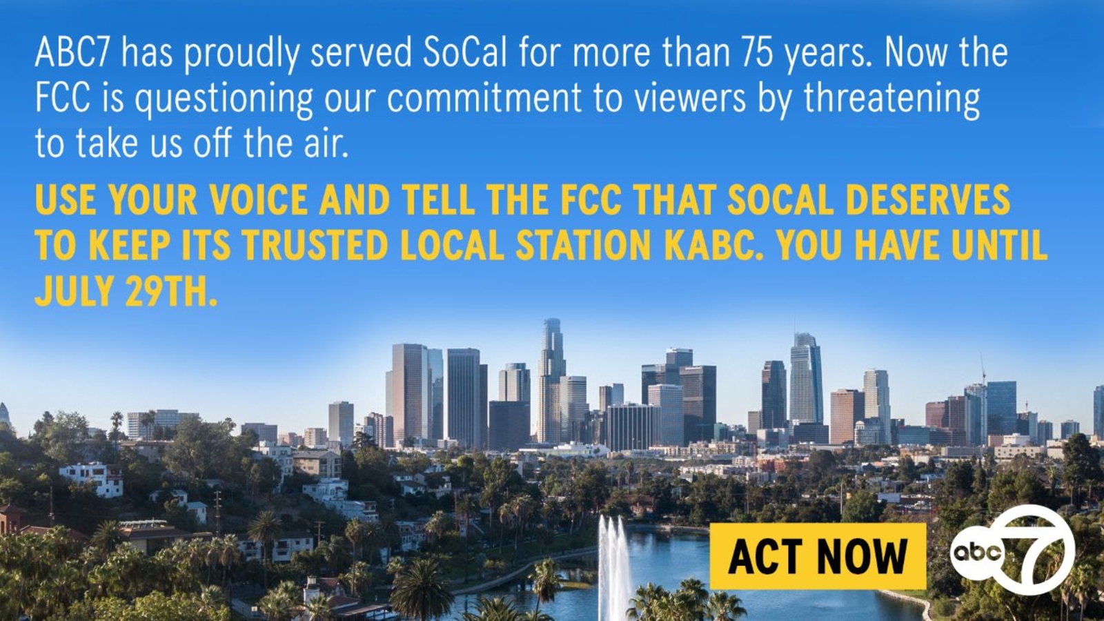 Tell the FCC to keep KABC-TV on the air!