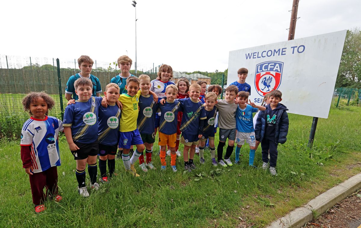 Grassroots football clubs protest against the increased charges by the Liverpool County FA pictured at LCFA in Thornton.
