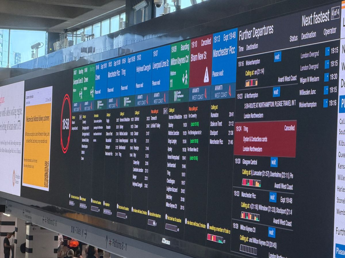 Services to Manchester and others across the country were impacted