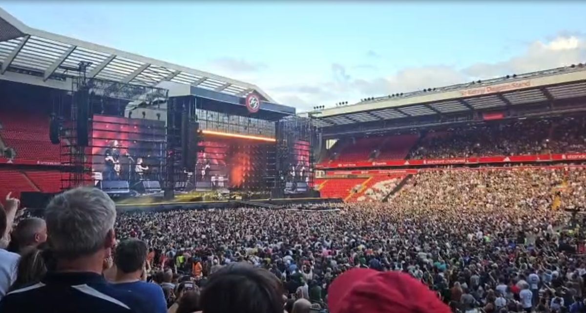 The band brought a costumed fan on stage