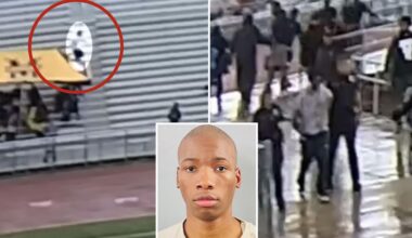 Moment Karmelo Anthony stabs Austin Metcalf and flees revealed in new surveillance footage