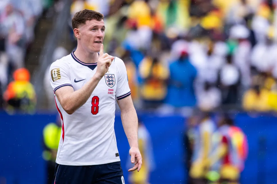 England's Elliot Anderson looks on during their World Cup draw with Ghana