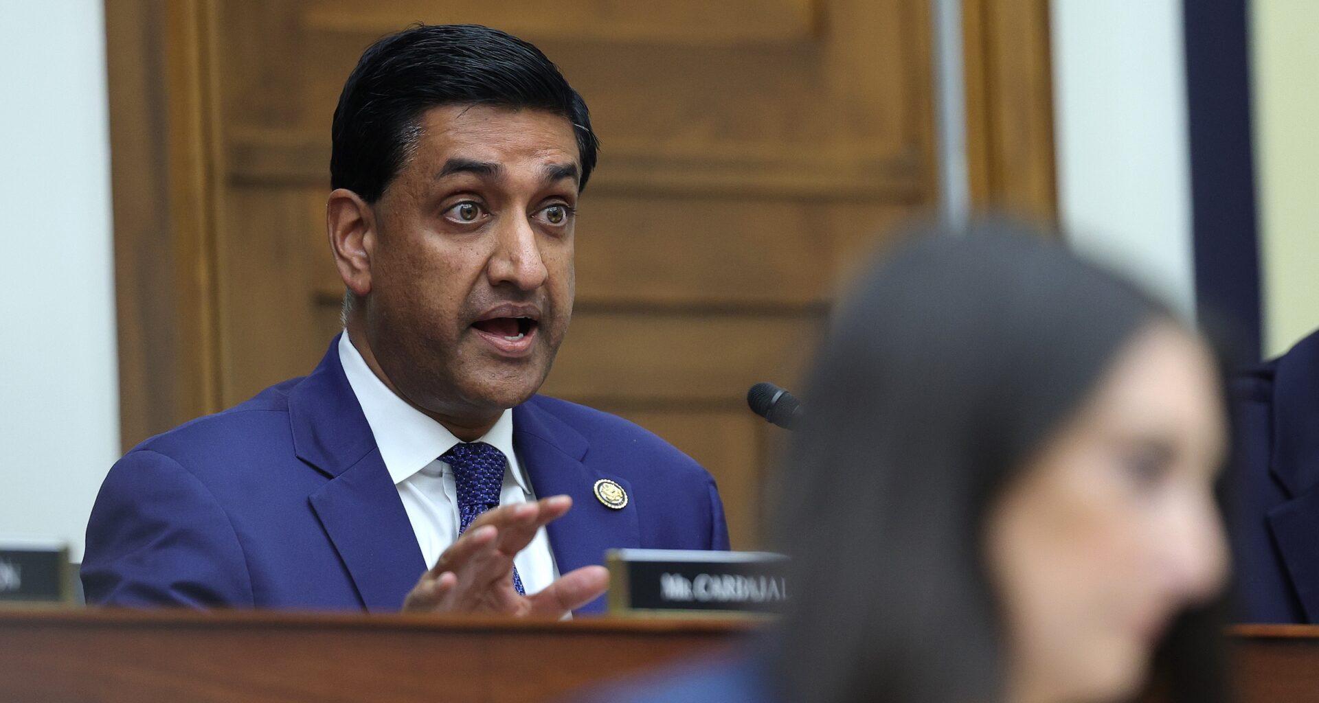 U.S. Rep. Ro Khanna (D-CA) questions U.S. Secretary of Defense Pete Hegseth during a House Armed Services Committee hearing on April 29, 2026 in Washington, DC.