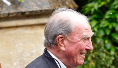 Princess Anne's ex-husband Captain Mark Phillips is joined by rumoured girlfriend Florence Standaert at son Peter's wedding to Harriet Sperling