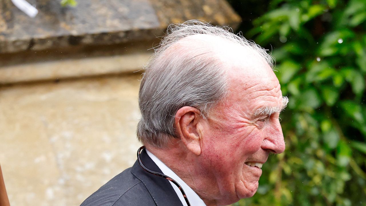 Princess Anne's ex-husband Captain Mark Phillips is joined by rumoured girlfriend Florence Standaert at son Peter's wedding to Harriet Sperling