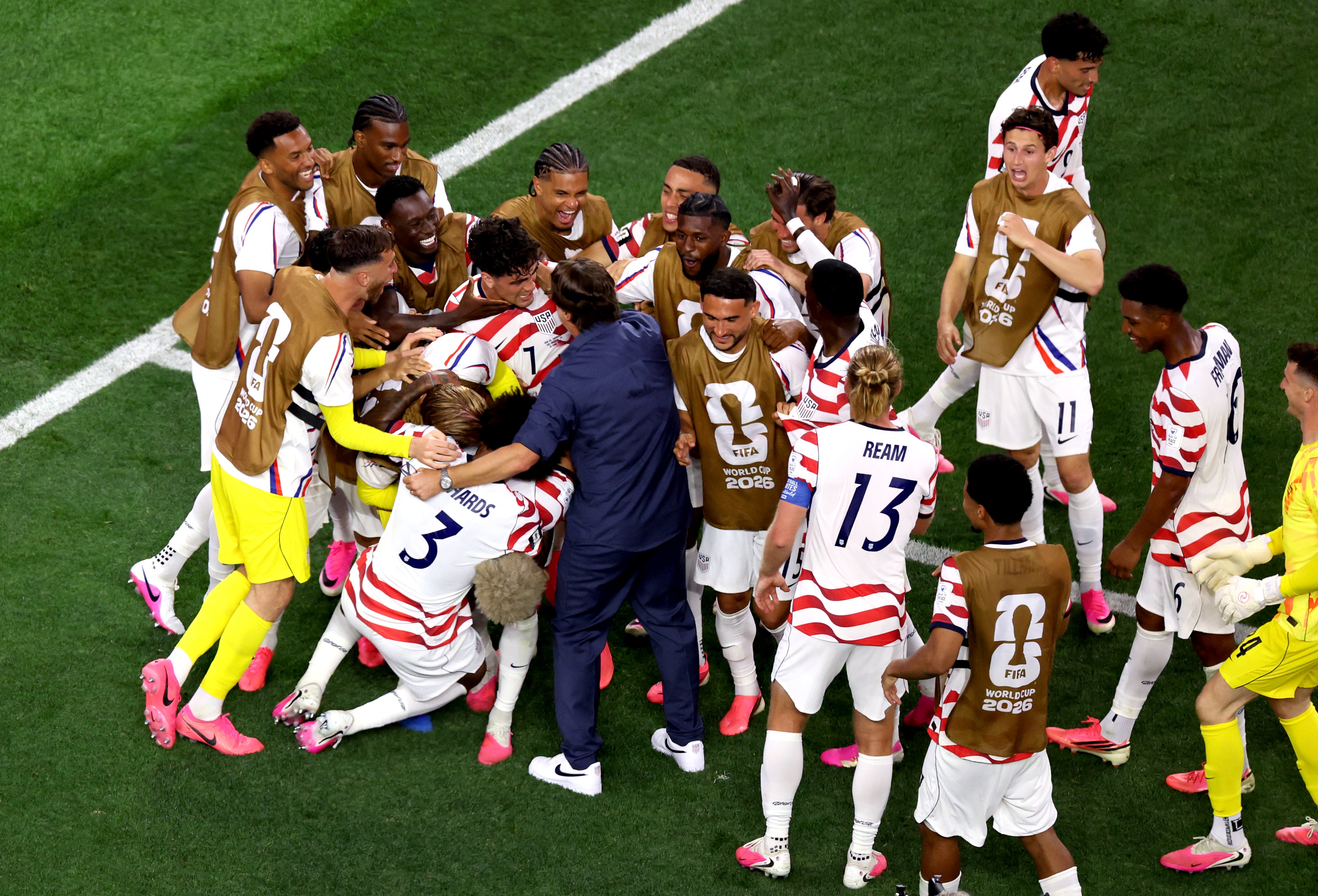 Mauricio Pochettino, Head Coach of the United States, celebrates