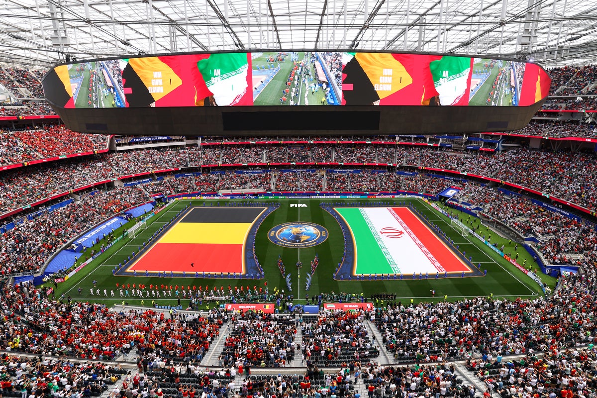 Iran national anthem loudly booed again at World Cup before Belgium game