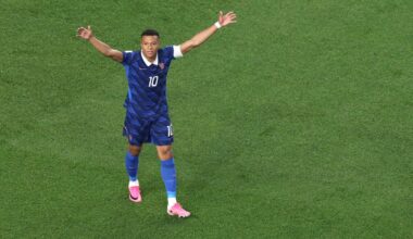 Kylian Mbappe makes a statement as France overcome two-hour storm delay to beat Iraq at World Cup