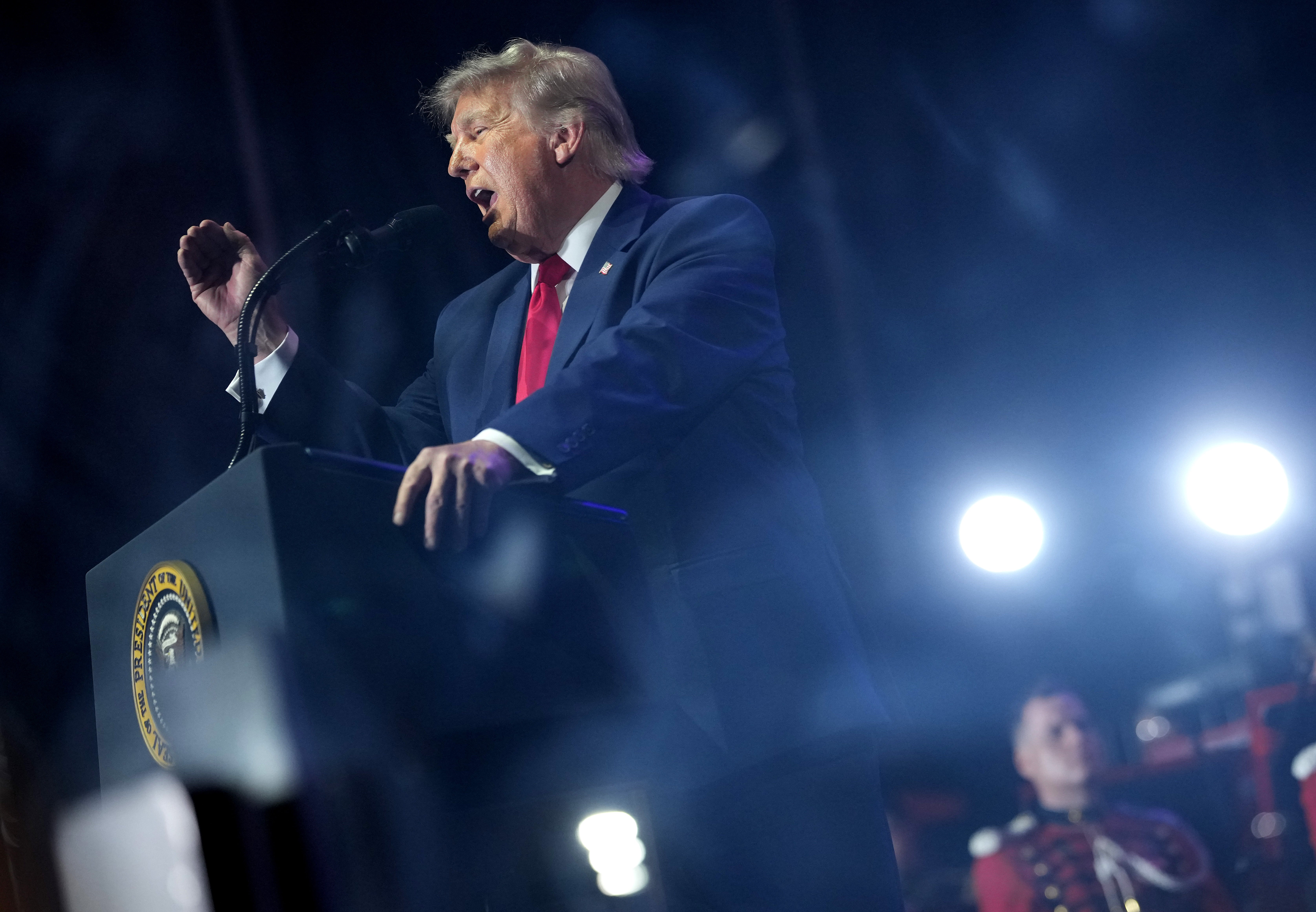 President Donald Trump has again bragged about his ability to draw a crowd, despite offering no evidence to support the high attendance figure he quoted