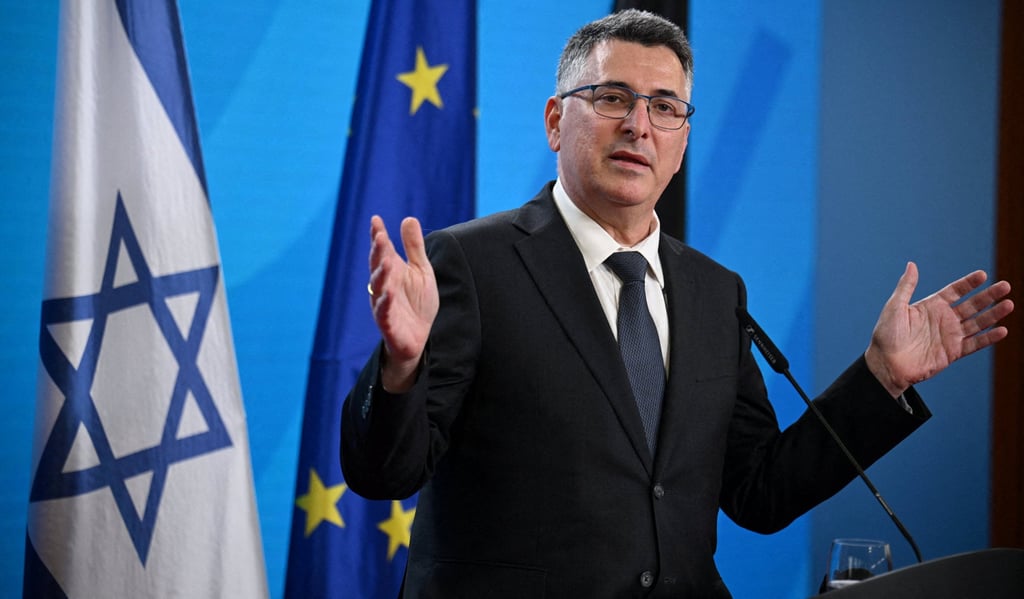 Israeli Foreign Minister Gideon Saar holds a press conference in Berlin on May 5. Photo: Reuters