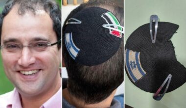 Keeping his head: Educator detained for dual Israeli-Palestinian flag kippa dons replacement